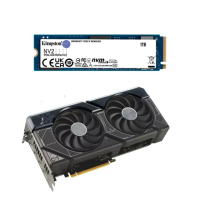 【ASUS 華碩】卡+SSD組合 RTX4070S DUAL 12GB +金士頓 1TB PCIe 4.0 SSD