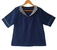 LVL - Atasan Wanita Jumbo Blouse Lienka Kotak2 Blus Kemeja Baju Fashion Bigsize Model baru Katun Kom