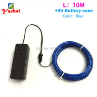 High-grade 10Meter 2.3mm 10 Color optional EL wire glowing LED neon light EL cable rope DC-3V wedding decor