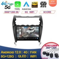 for Toyota Camry 2012-2014 Autoradio 2Din Android Radio Carplay 4G GPS Car Multimedia Video Player Stereo 2din