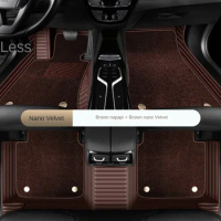 PU Leather + Nano Velvet Customized Car Floor Mat for BMW M2 F87 2 Doors M3 4 Doors M5 2018-22 X5M 2009-14 Interior Accessories