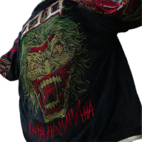 Men Boys High Street Streetwear Vintage Monsters And Evil Spirits Embroidered Sukajan Souvenir Jacket