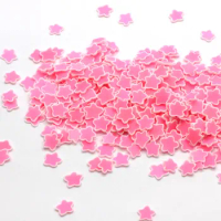 5mm Pink Star Polymer Clay Sprinkles for Nail Art UV Epoxy Resin Silicone Mold Flakes Slime Filler Making