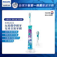 【Philips 飛利浦】Sonicare 新一代兒童音波震動牙刷/電動牙刷HX6322/04