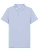 เสื้อโปโลผู้ชาย Slim Cotton Lycra Polo สีฟ้า Subdued blue
