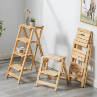 梯凳 家用梯凳實木吧臺折疊梯子高凳子兩用多功能廚房爬高衣帽間登高凳