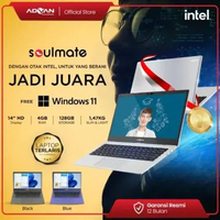 ADVAN Notebook Laptop Soulmate Celeron N4020 4GB/128GB 14" HD Silver
