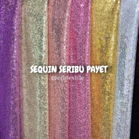 (HARGA 1 METER) Sequin Seribu Payet, Kain Dekorasi Backdrop MUA - Kain Sequin 1000 Payet, Bahan Dres