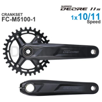 SHIMANO DEORE FC-M5100 MTB bike crank delivers precise and reliable shifting for 1x10 or 1x11 2x11-speed drivetrains Original