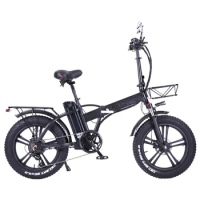 (EU Stock) 750w ebike Folding Electric Bike 20 Inch Snow Mountain Fat Bike Electrique 48V 15AH Lithium Battery Integral wheel