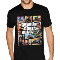 Game GTA 5 Cotton T-Shirts Grand Theft Auto Print Men Women Streetwear Short Sleeve T Shirt Harajuku Unisex Tees Tops Clothing