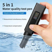 JUANJUAN Alat Ukur Kualitas Air Digital 5in1 PH EC TDS Meter Pen - J510, Memantau Kualitas Air denga