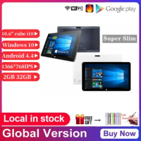 Dual System 10.6'' Tablet Quad Core 2GB RAM 32GB ROM Windows 10+Android 4.4 HDMI-Compatible 1366*768IPS Bluetooth-Compatible