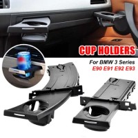 Car Styling Interior Carbon Fiber Sticker Copilot Water Cup Holder Panel Strip Trim Accessories For BMW E90 E91 E92 E93 LHD