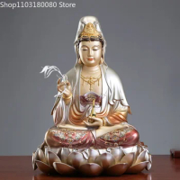 40cm 48cm Copper Cloisonne Enamel Guanyin Buddha Statue Three Treasures Buddha KWAN-YIN goddess statue sculpture
