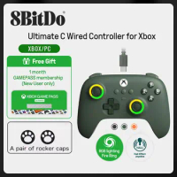 8BitDo Ultimate C Xbox Wired Gaming Controller for Xbox Serie S X One PC Windows 10/11 Hall Effect Joysticks RGB Lighting Ring