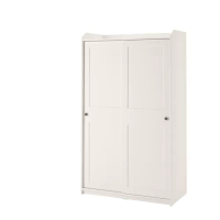 HAUGA 滑門衣櫃, 白色, 118x55x199 公分