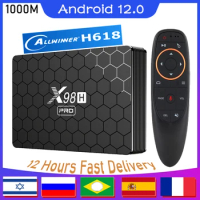 1000M X98H Pro Smart TV Box Android 12 Allwinner H618 Quad Core 4K 6K Media Playe Dual Wifi BT5 AV1 64GB Set Top Box 2023 Newest