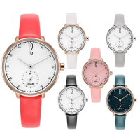 【KEZZI】K-1732 時尚復古小秒設計皮帶錶