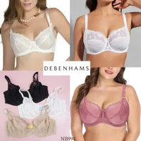 Bra Wanita Kawat Tanpa Busa DEBENHAMS Cup 3/4 Mix Lace Big Size 32DD S/D 40J Non Padded Pakaian Dala