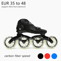 EUR 35 - 48 Big Size Street Road Carbon Fiber Roller Shoes for Adults Male Female 85A 110mm Wheel Alloy Base Inline Speed Skates