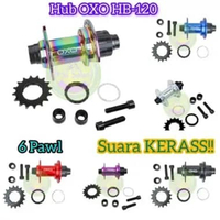 Hub Oxo HB 120 Hub BMX 6 Pawl jangkrik keras hub sepeda BMX tawon cog 16T hitam
