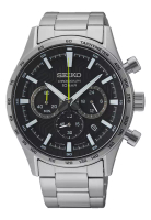 Seiko Seiko Chronograph - Jam Tangan Pria - Silver Black - Stainless Steel - SSB413P1