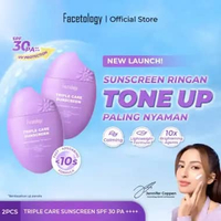 [Free Honey Gummy varian single] Facetology Triple Care Sunscreen SPF 30 PA++++ 30ML - Tabir Surya R