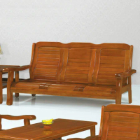  MUNA 家居 5011型柚木色實木三人椅/不含1+2+大小茶几(沙發 實木沙發 三人椅)