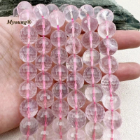 13MM Large Faceted Natural Rose Quartzs Crystal Round Loose Beads For DIY Jewelry Making MY231201