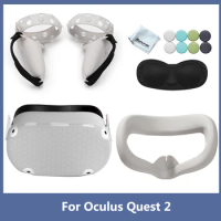 Protective Cover Set For Oculus Quest 2 VR Touch Controller Shell Case With Strap Handle Grip For Oculus Quest 2 Accessories