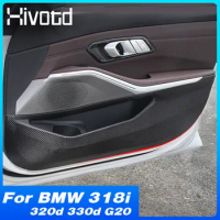 Door Anti Kick Pad Car Sticker PU Leather Interior Decoration Protect Auto Accessories Products For BMW 318i 320d 330d G20 2023