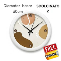 Jam Dinding Sdolcinato 02 Dekorasi Kamar Aesthetic Lucu Unik Sweep Silent 30cm Step / Standar