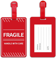 2 Pack Fragile Luggage Tag with Name ID Card Handle with Care Travel Tag for Luggage Suitcase or Bag