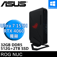 ASUS華碩 ROG NUC 760-SP6(Ultra 7 155H/32G/512G+2TB/RTX4060/W11)特仕版