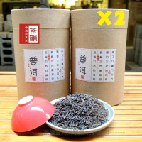 【茶韻】普洱茶九0年代極品金針白蓮熟散茶陳期20年以上300gx2入組普洱茶茶葉禮盒(蔘香入喉)