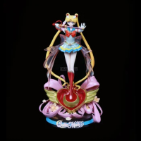 35cm Bishoujo Senshi Sailor Moon Luna Sailor Moon Lighting Girl Anime Figures PVC Action Figure Toy Game Collectible Model Doll