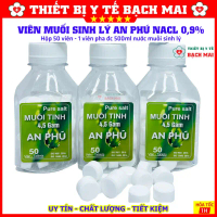 [Hộp 50] Muối Viên Tinh Khiết Pha Nước Muối Sinh Lý NACL 0.9% AN PHÚ - Giúp Sát Khuẩn Mũi, Họng