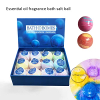 Bath Bomb Ball Set 12 Pcs Dried Flower Mixed Color Essential Oil Bath Ball Mixed Color Floating Ball Bath Salt Ball Bomb
