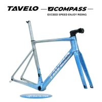 TAVELO Full Carbon Road Racing Aero Bicycle Frame Flat Mount Disc Brake 430/460/490/520/550/580mm 700C*32C Race Frame