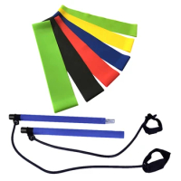 NEW-Pilates Bar Kit With Resistance Band Upgrade Kit With 5 Resistance Bands Portable Yoga Pilates Stick Gym At Home