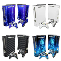 Easy to Install Vinyl Skin Sticker for Microsoft Xbox 360 Original Fat Console and Controller Skins Stickers carbon fiber skin