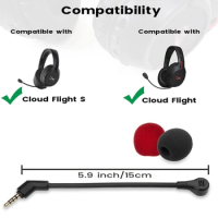 Repairing Parts Mic forKingston for HyperX Cloud Flight S Headphone Gaming Suppl
