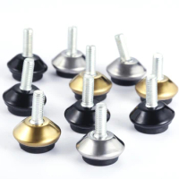 4 Pcs Furniture Levelers Adjustable Furniture Leg Table Leveling Feet Pad Black Base for Tables Chairs Cabinets Riser M6 Thread