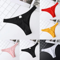 Men's Cotton Briefs T-Back Thong Underwear Low Rise Comfy Ultra-thin Bikini G-String Underpants T-Back G-String Panties