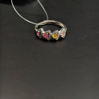 Natural Crystal Ring | Colorful and Cute | Silver | Gift or Personal Use V7H5M1