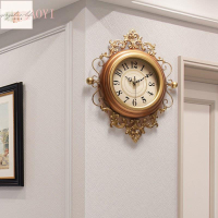 美式時鐘創意歐式掛鐘復古藝術掛錶裝飾壁鐘家用靜音時尚鐘錶