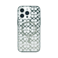 【COACH】iPhone 15 Pro MagSafe 手機殼 軍綠經典大C(磁吸)