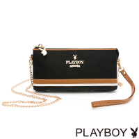 【PLAYBOY】萬用包附手挽帶及鍊帶 質感玩家3.0系列(黑色)