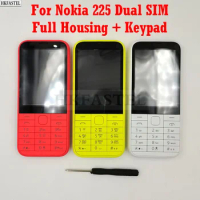 For Nokia 225 2014 Year Mobile Phone Dual SIM Card New Original Front Housing + Middle Cover + Keypad + High Quality Back Case